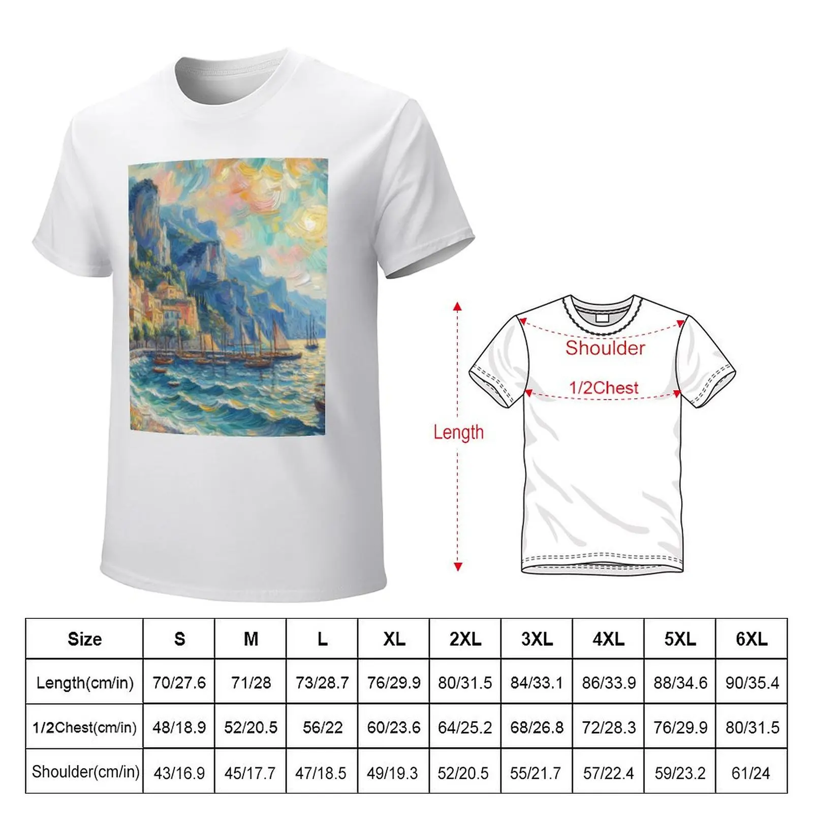 Spring sea village T-Shirt kawaii clothes vintage clothes men t shirt