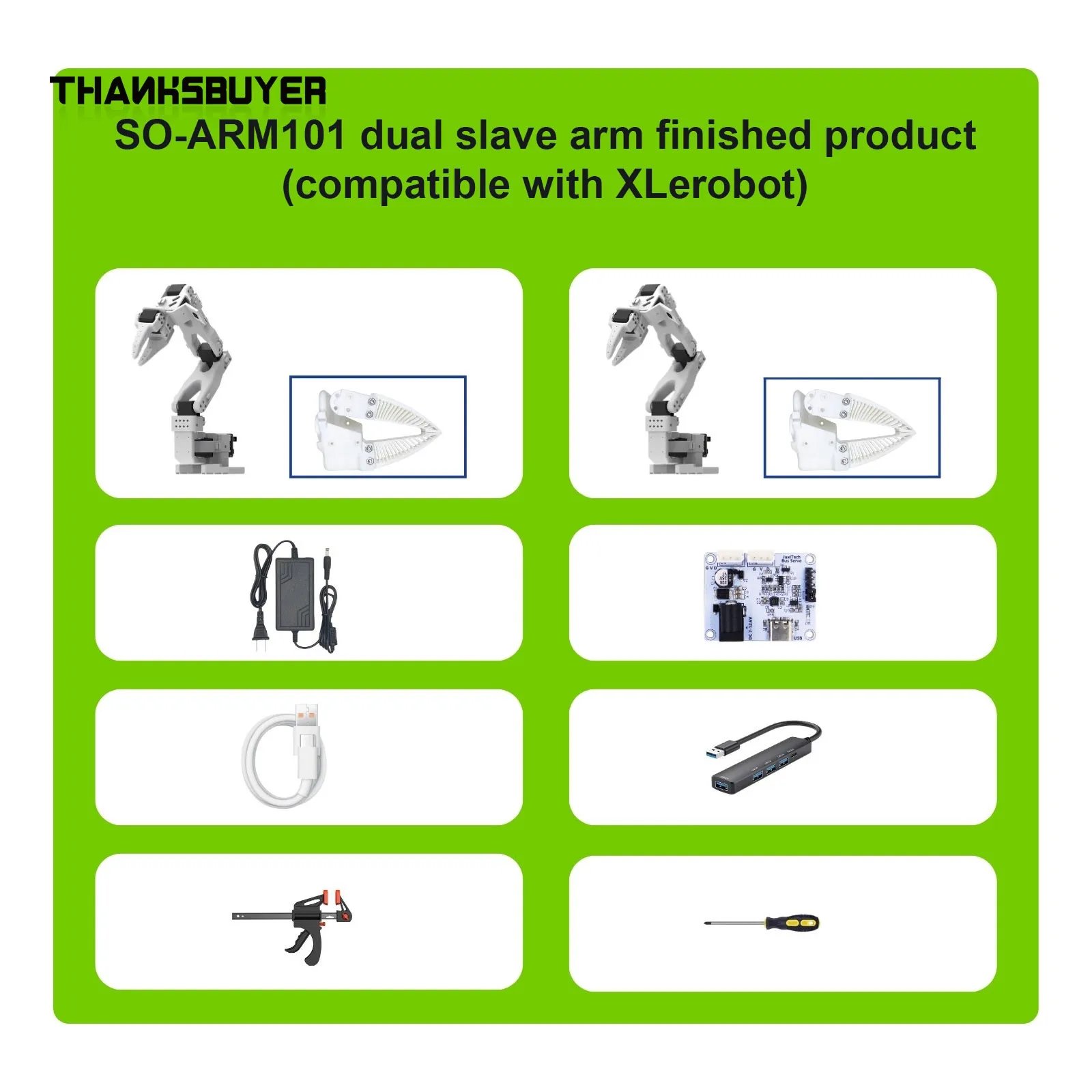 SO‑ARM101 Pro 6DOF Dual Follower Robotic Arm TPU Gripper for XLerobot Optional 2MP Fixed Focus 60FPS Zoom 30FPS Or No Camera
