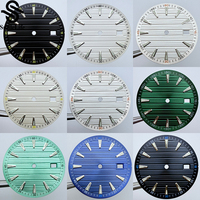 SmileLif 33.5mmGreen Luminous Single Calendar Watch Dial Watch Faces Men's Watch Replacement Parts for NH35/NH36/4R/7S Movement