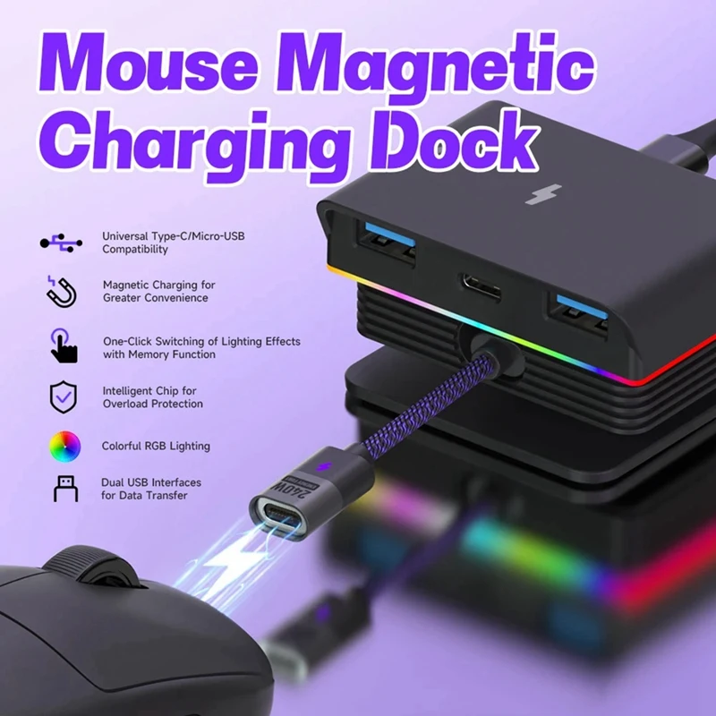 Mouse Magnetic Charging Dock For Logitech G PRO X SUPERLIGHT 2 GPW 3 G705 MX Master 3S/3 VGN F1 Dock Station