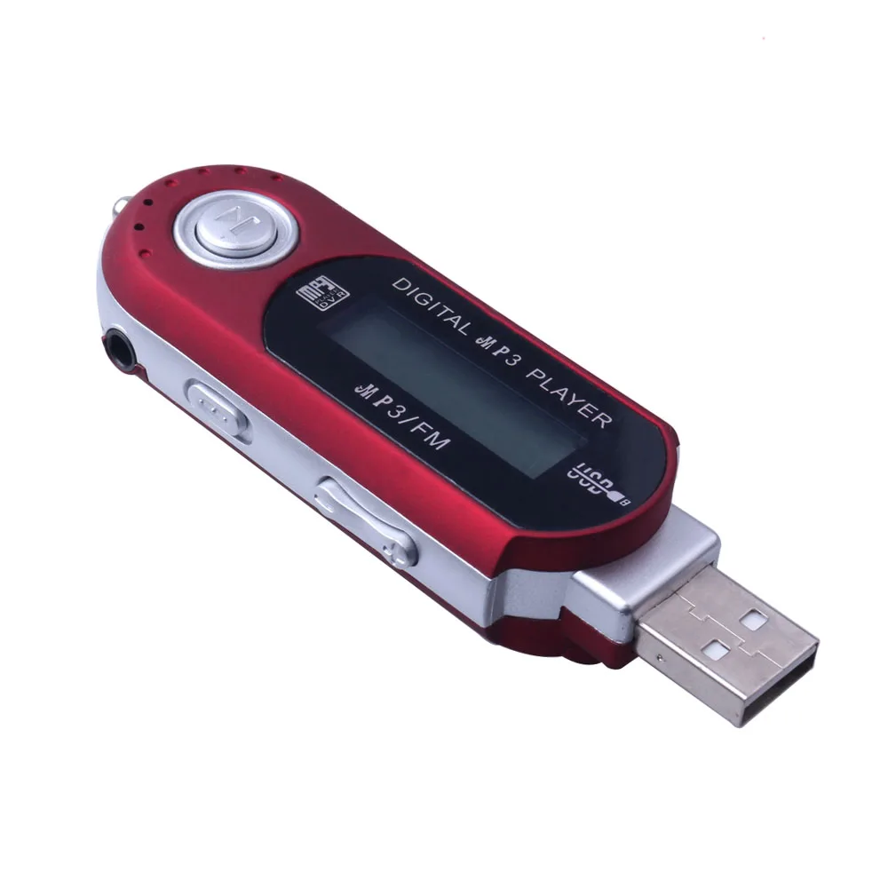 Reproductor de música MP3 USB portátil, pantalla LCD Digital con tarjeta Micro SD de 4GB y Radio FM con micrófono, reproductor de Mp3 de alta calidad