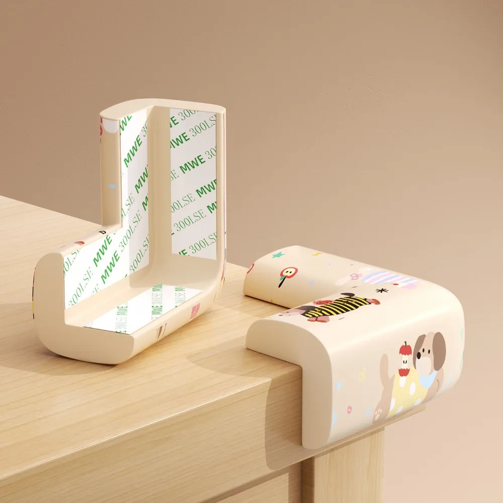 

4Pcs Cartoon Pattern Desk Edge Guard Corner Baby Safety Self-adhesive Wall Corner Protector Soft Thicken Foam Bumper Bedside