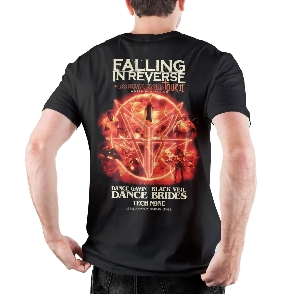 Falling In Reverse The Popular Mons Tour T-Shirt Harajuku T Shirts Short-Sleeve Summer Cotton O-Neck Plus Size 5XL Top Tees