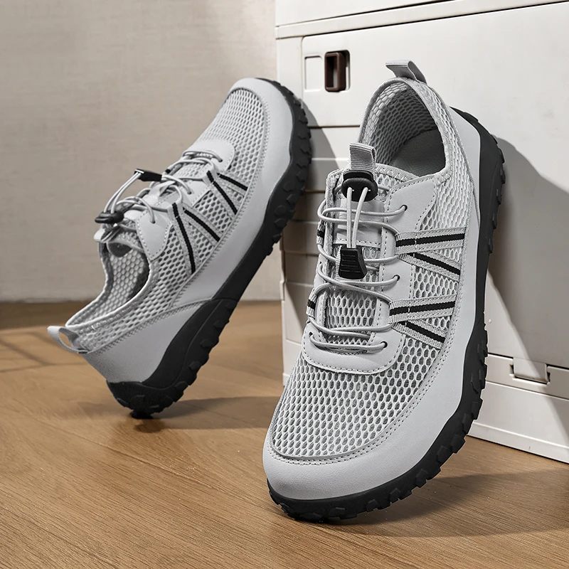 New Wide-toe Men's Shoes Casual Soft Sole Wide-Toe Shoes Walking Sneakers Breathable Mesh Comfortable Barefoot Shoes Big Size 48