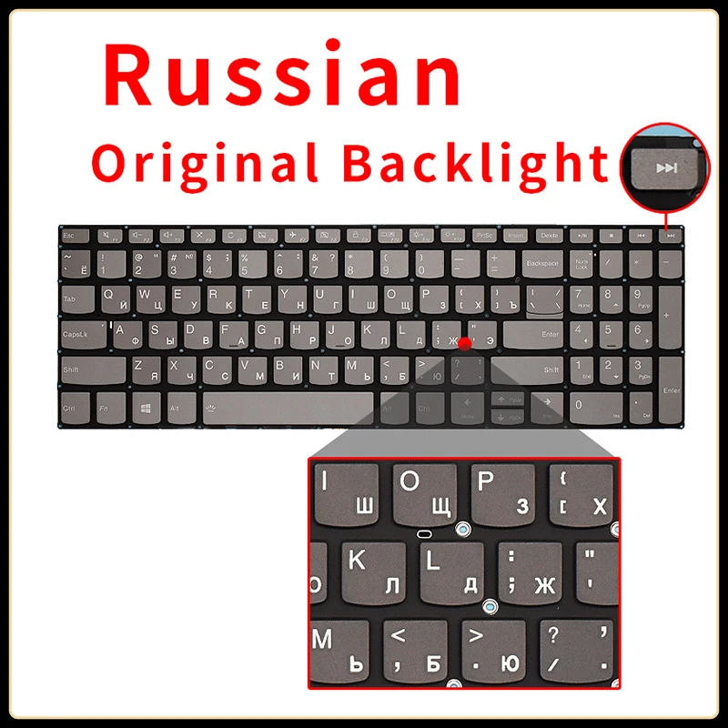 US/RU/Russian Backlit Laptop Keyboard For Lenovo Ideapad 3-15ADA05 -15ARE05 -15IGL05 3-15IIL05 V15 IIL Replacement