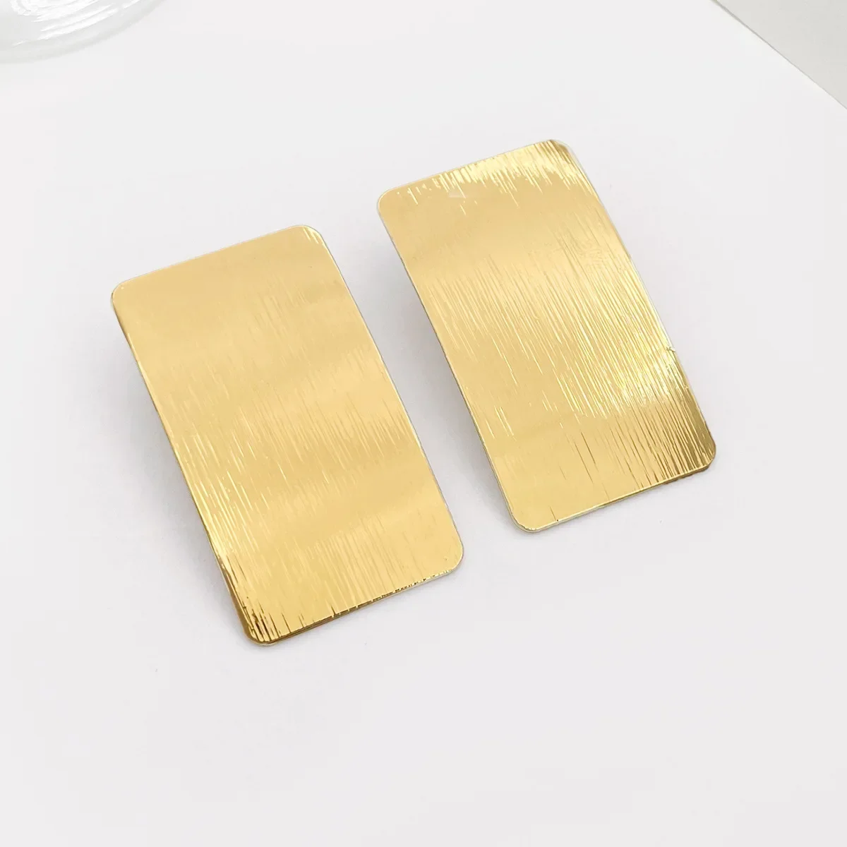 Simplified Geometric Rectangular Brushed Metal Earrings for Women Party OL Holiday Fashion Jewelry Ear Accessories AE093