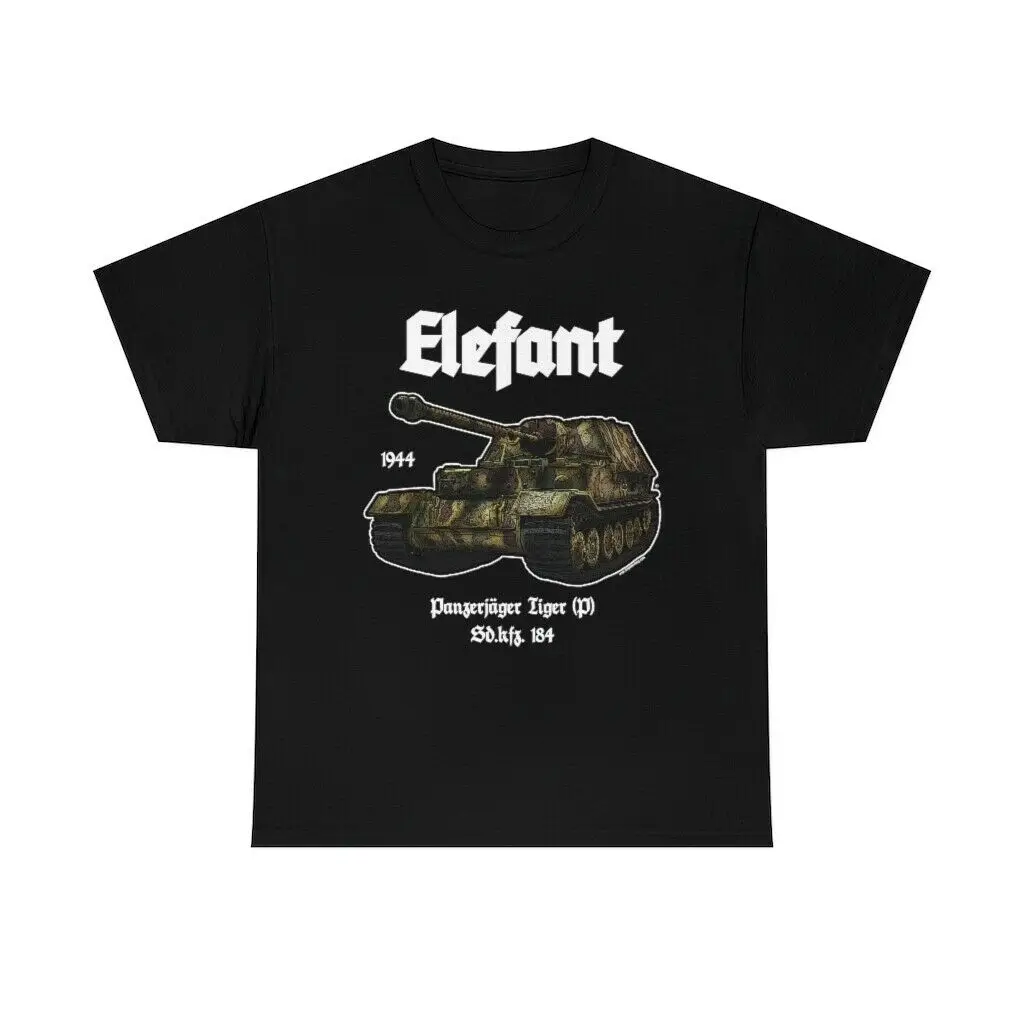 Elefant Tiger P Ferdinand WWII Tank T-Shirt German Panzer Army Tee Men's 100% Cotton Casual T-shirts Loose Top Size S-3XL