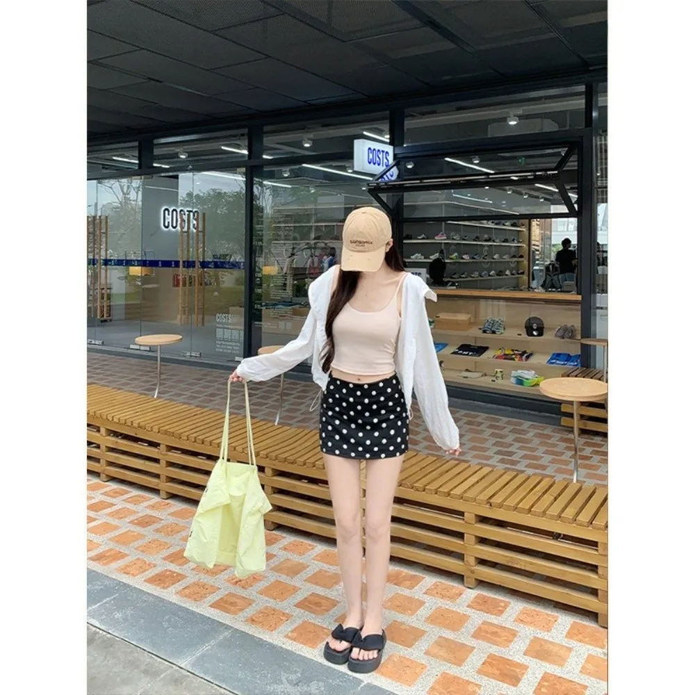 Y2K Summer Women's Mini Skirt Low Rise Bodycon Sexy Polka Dot Skirt Elegant Casual Short Skirts for Dating Vacation