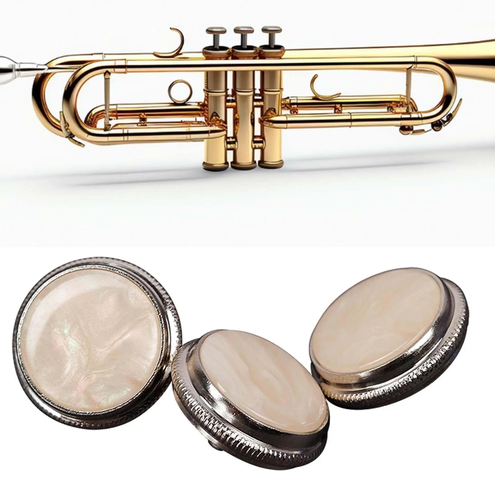 3Pcs Trumpet Valve Caps Trumpet Valve Finger Buttons, Easy Install, Replace Parts, Trumpet Key Cover, Diameter 1.7cm