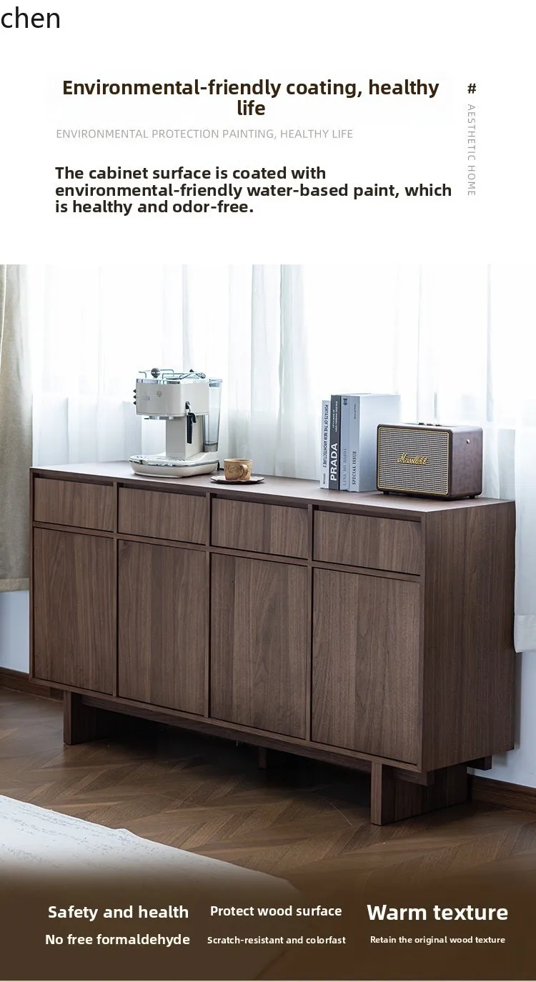 HXL Solid Wood Sideboard Double Door Bowl Cabinet Entrance Storage Cabinet