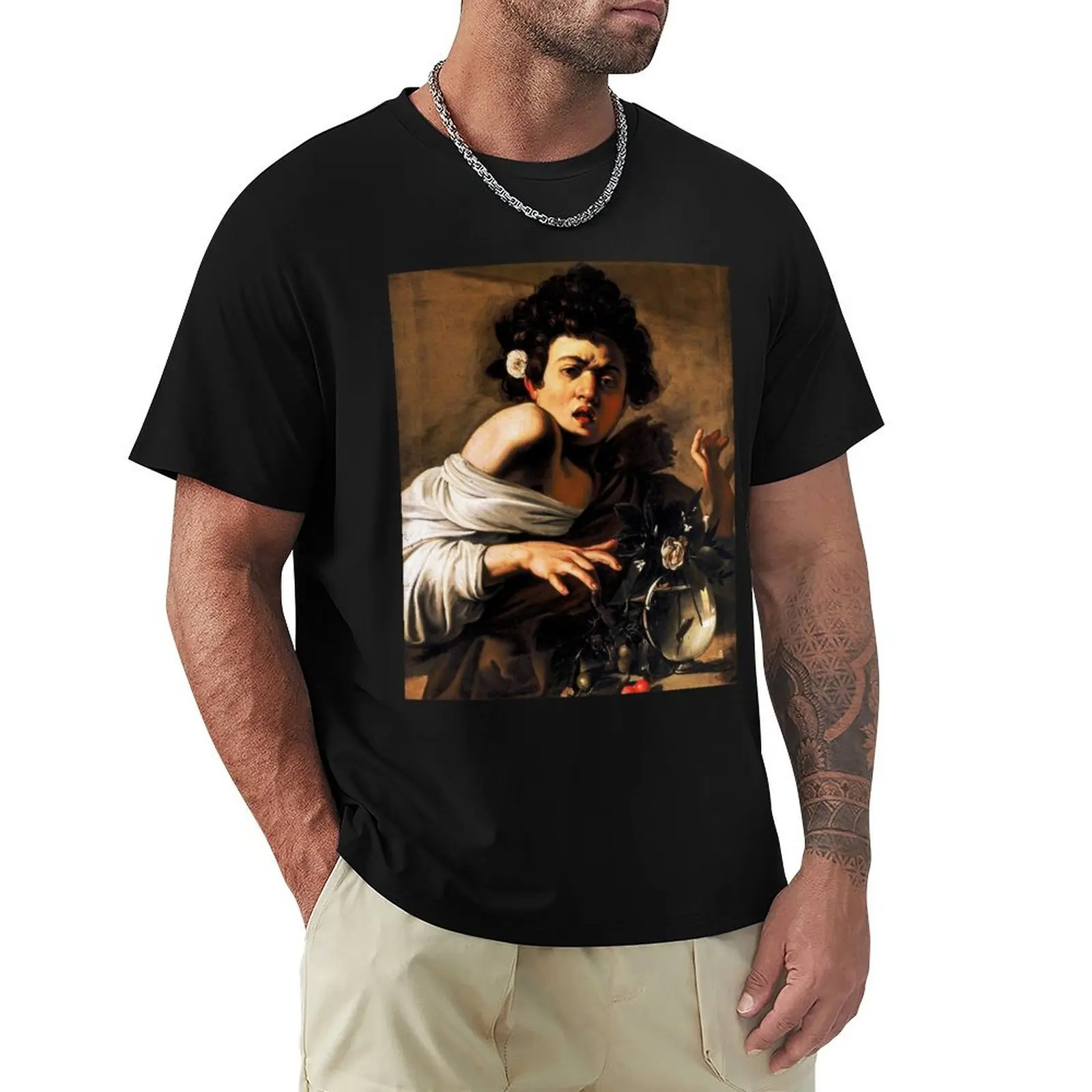 

High Resolution Caravaggio Boy Bitten By Lizard 1596 T-Shirt cotton graphic tees sweat men t shirt