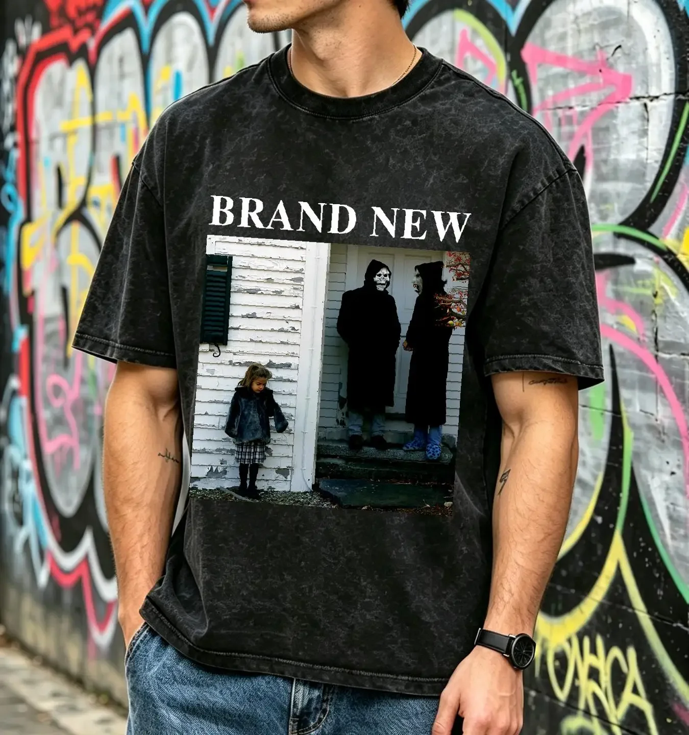 washed T Shirt Brand New The Devil And God Are Raging Inside Me Band S 2345XL S3954 vintage Washed Casual Comfortable