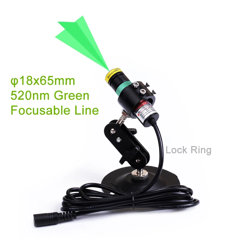 

Focusable Cross Line D18x65mm 520nm Green 10mw 20mw 30mw 50mw 80mw 135mw Module Laser (FREE with EU Adapter ) for Wood Cutting