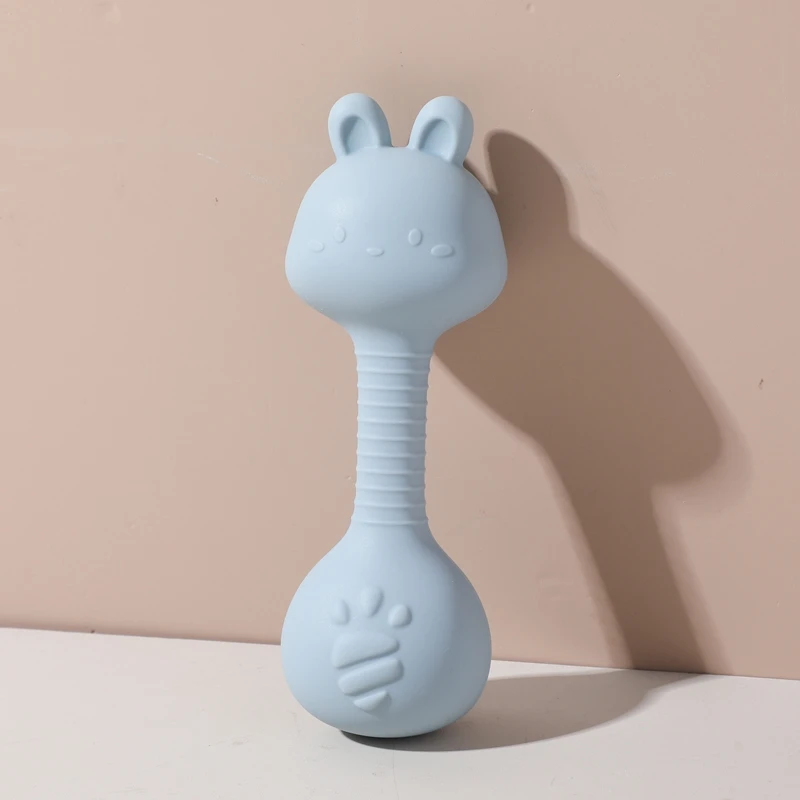 Rasseln für Baby 0 3 Monate Spielzeug Cartoon Kaninchen Sand Hammer Silikon Maracas Baby Silikon Rassel Spielzeug Beißring Spielzeug für Baby – Detail 13