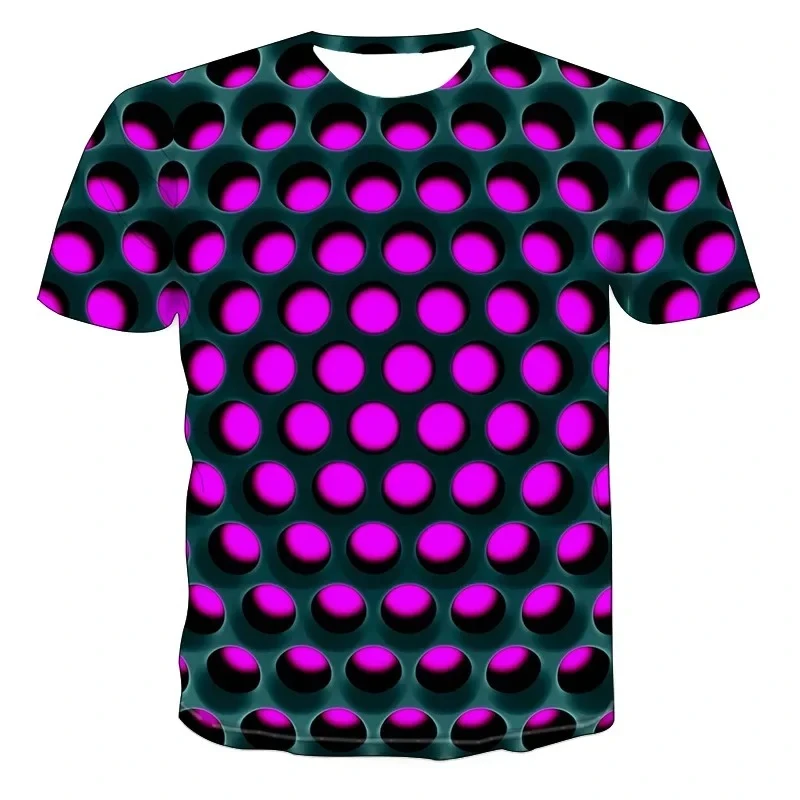 Men's T‑Shirt 3D Fun Visual Effects Punk Gothic Streetwear Breathable Lightweight Summer Fashion Short Sleeve Top