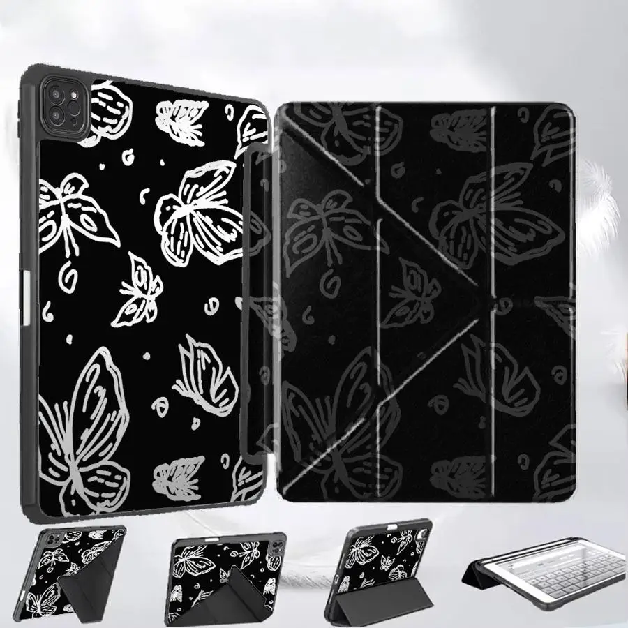 

Holder Cover Tablet Case For iPad Mini 6 7 Pro 2025 Air 4 5 M3 M2 M4 11inch Pro 11th 10th 9th 8th 7th 12.9inch Cartoon Butterfly