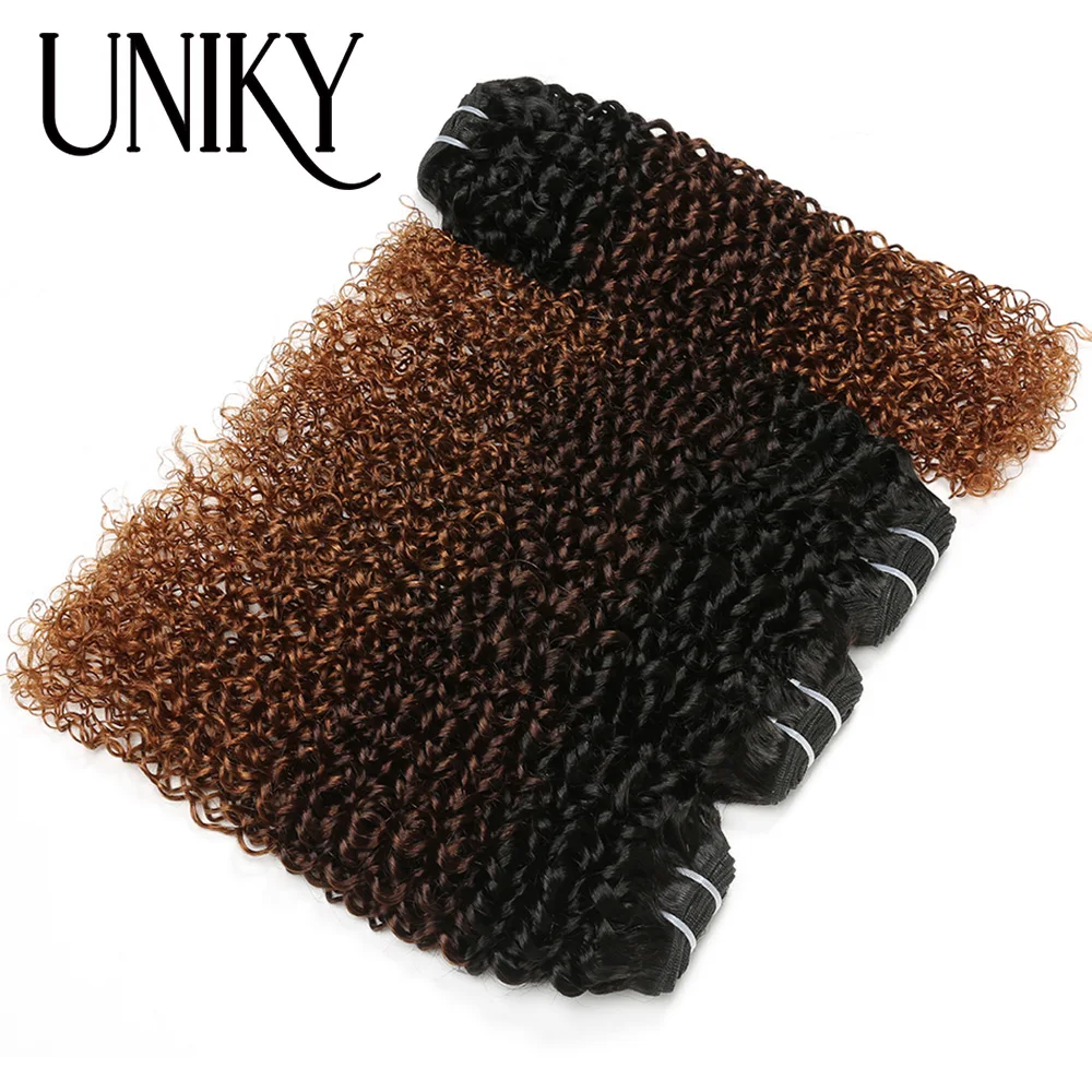 UNIKY 1B27 Kinky Curly Human Hair Weave Bundles 1B30 Hair Extension 100% Human Hair For Women Curly Hair Bundles