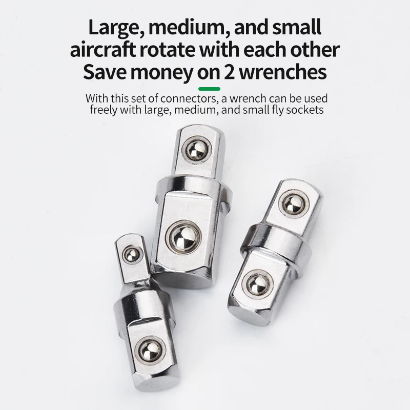 3pcs/set socket adapter variable diameter joint air cannon adapter mutual conversion accessory tool ratchet wrench adapter