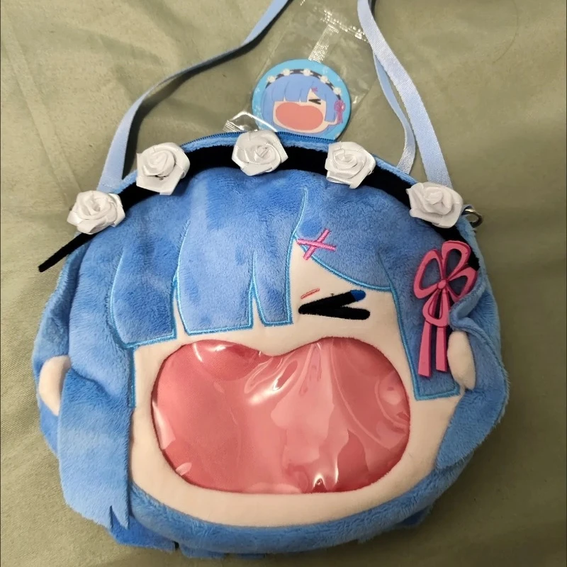 Life in A Different World From Zero Rem Itabag Anime Peripheral Cute Cartoon Backpack Crossbody Bag Kawaii Plush Pendant Gift