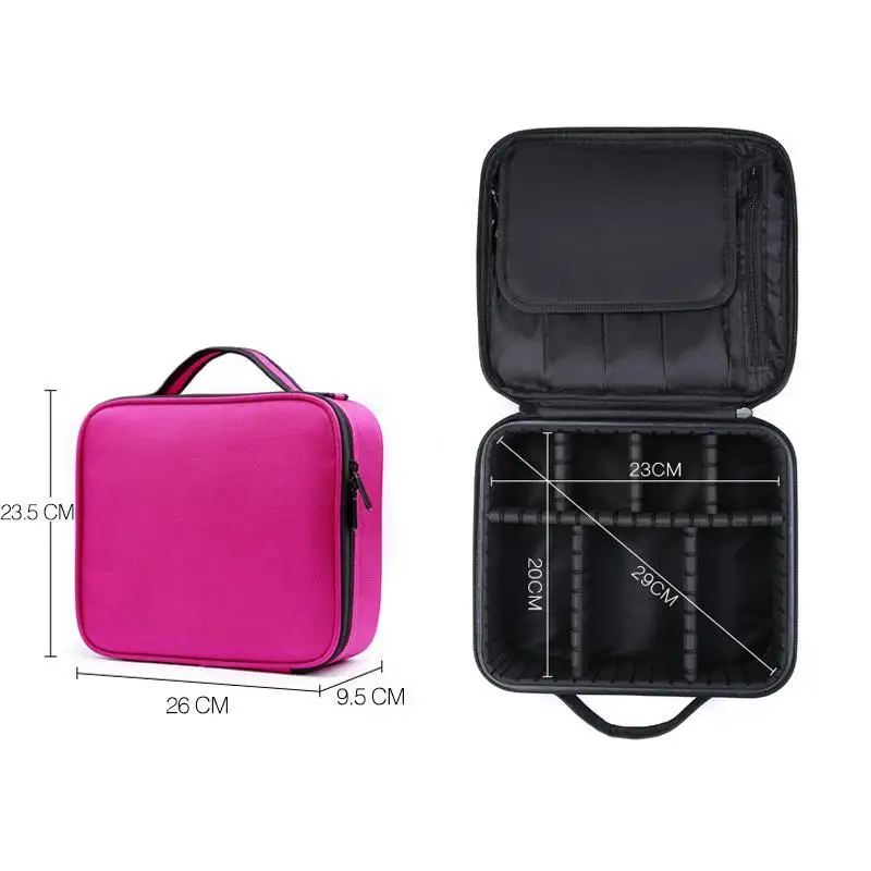 New Makeup Bag for Women Travel Waterproof Oxford Cloth Necessary Beauty Brush Embroidery Tool Storage Cosmetic Case