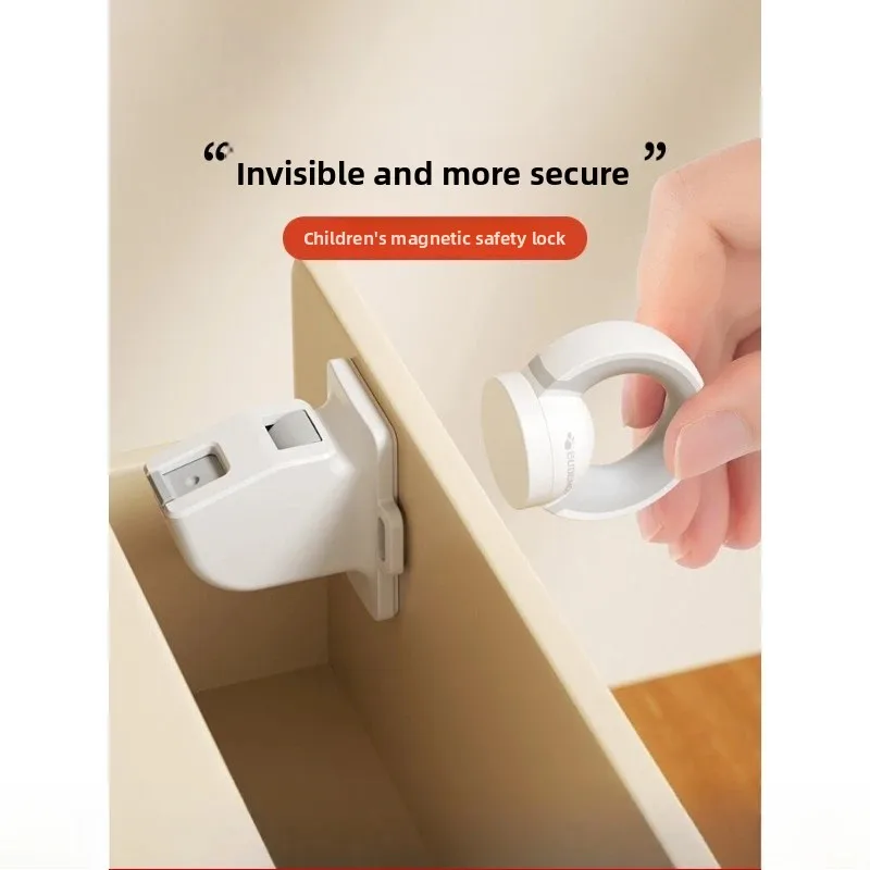 Punch-free Magnetic Cabinet Safety Lock Invisible Childproof Drawer Latch Home Security Protection Fittings