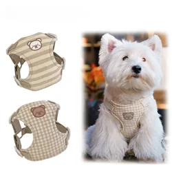 Cute Dog Harness Adjustable Kitten Pet Cat Harness With Leash Set Bear Chest Vest Bichon Teddy