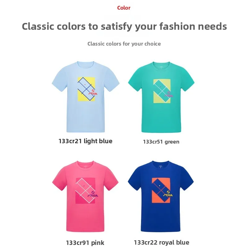 STIGA children's table tennis uniform summer quick drying breathable sports short sleeved new table tennis training uniform