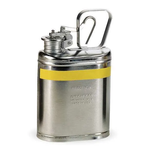 

Safety Can, Stainless Steel, 1 gal, Silver, Not Applicable Dia., Flammables