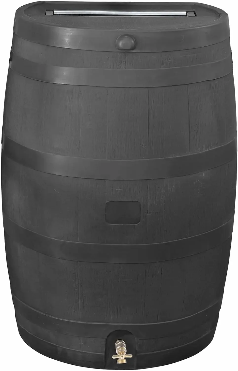 

Polyethylene 50 Gallon Flat Back Rain Barrel, Graphite