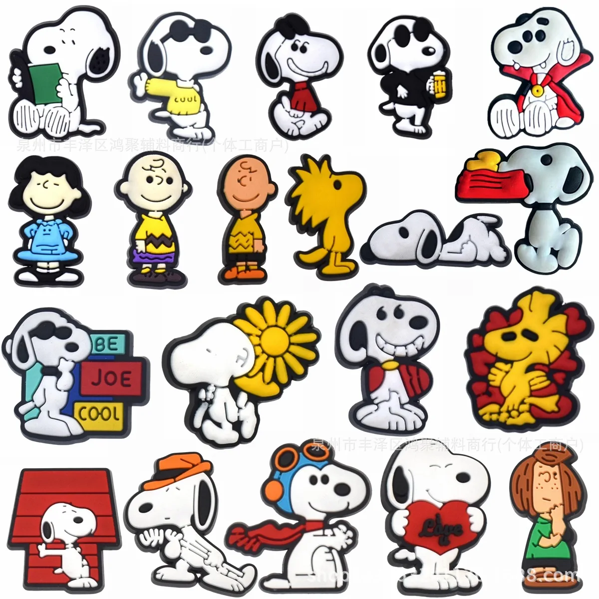 10pcs/bag Cartoon Snoopy Shoe Buckle Slippers Shoes Flower Accessories Removable Decorative Buckle Shoe Lace Buckle Accessories