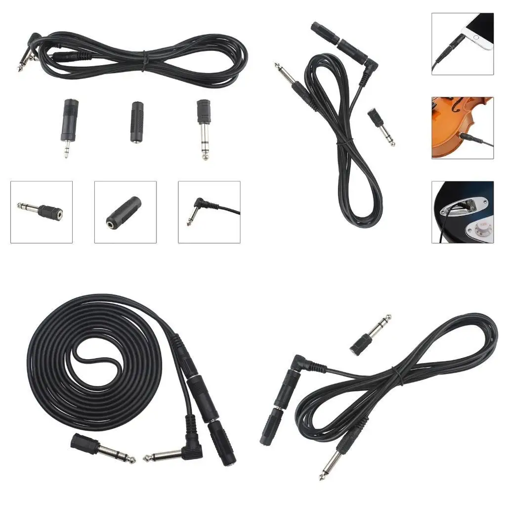 

652F Straight to Right-Angled 6.35mm Male Jacks Stereo Audios Cord, 6.35 Balanced Interconnect Line for Electric Guitar, Bass