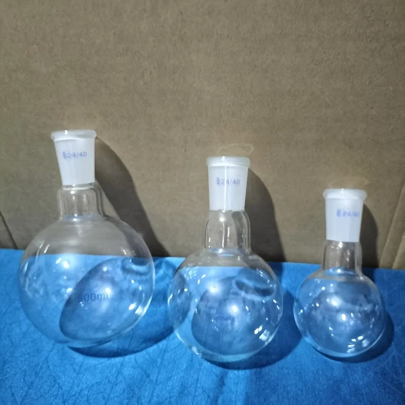 

Glass Single Neck Flat Bottom Boiling Flask with 24/40 Standard Joint Distillation Receiving Apparatus Taper Lab Glassware