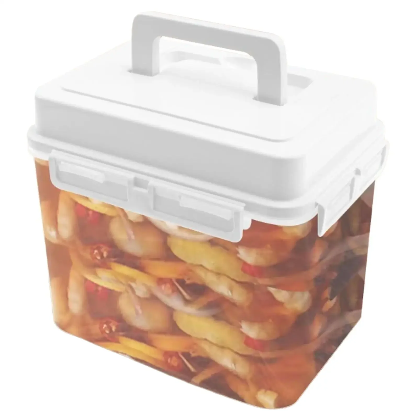 5L Pickle Jar with Press Plate Leakproof Kitchen Organizer Bins for Sauerkraut Gherkin Olive and Kimchi Storage Container