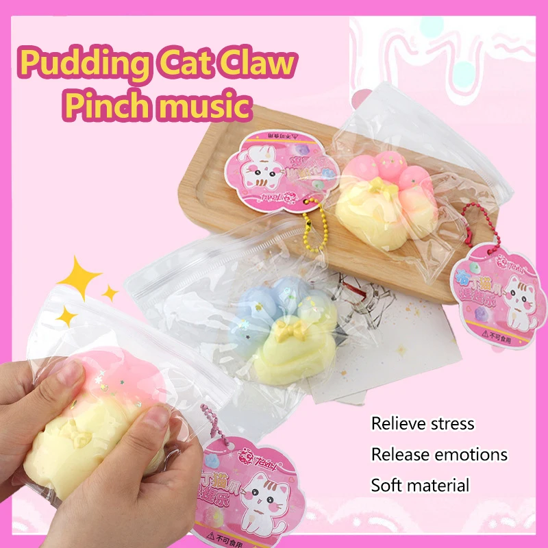 1PC Soft Sticky Stress Relief Relax Props Squeeze Fluid Cat Paw Slow Rebound Toys Pinching Cat Paw Decompressing Toy