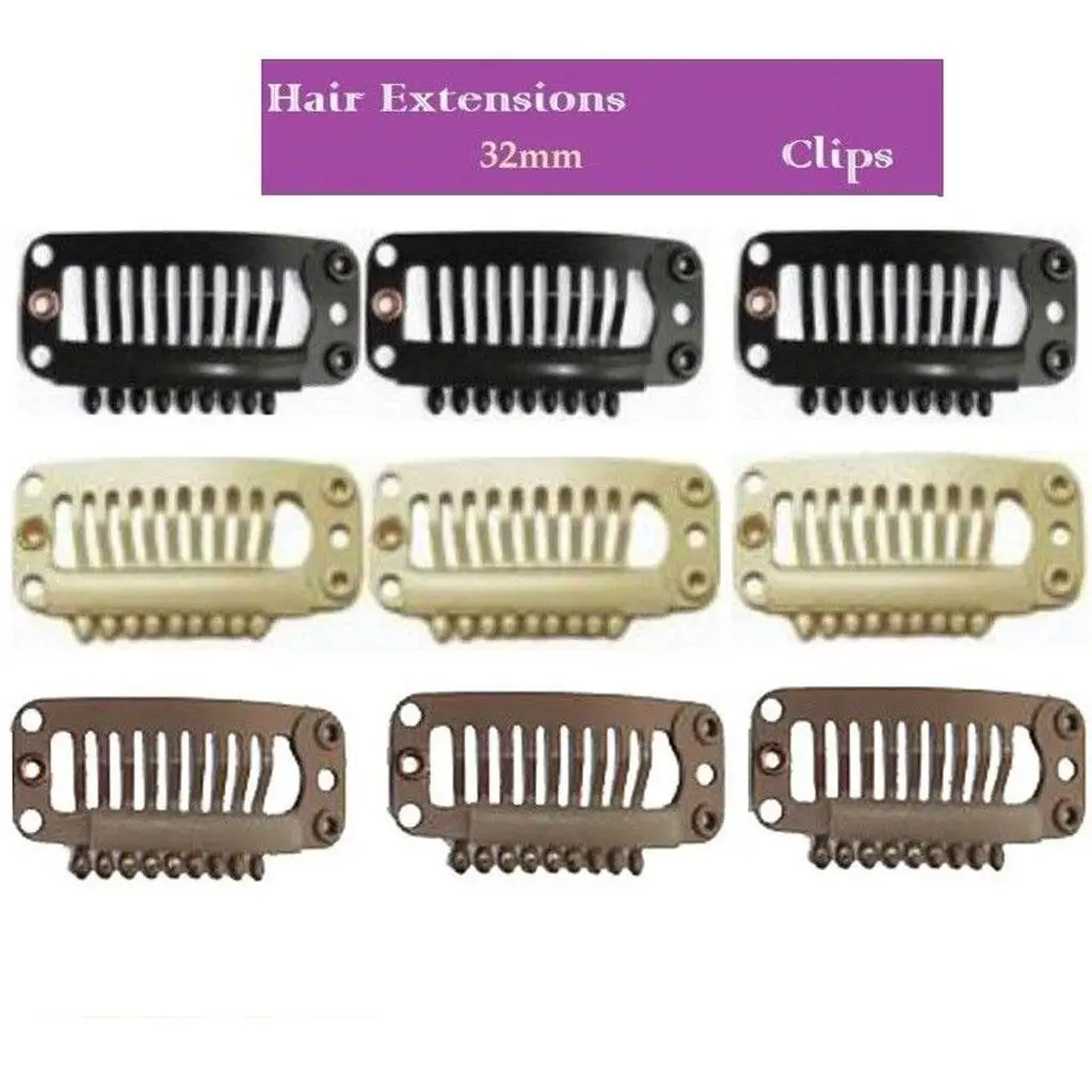 20 Stück Verlängerungs-Snap-Clips, Schuss-Haarklammern, Haarspange, 32 mm, modisch
