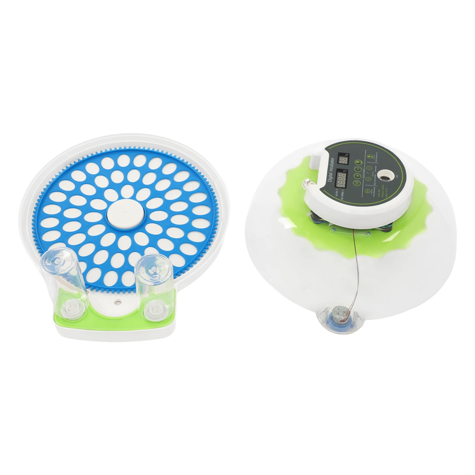 For 60 Quail Eggs Green +Blue Round ABS Quail Egg Incubator Poultry Quail Incubator with LED Screen - view 6