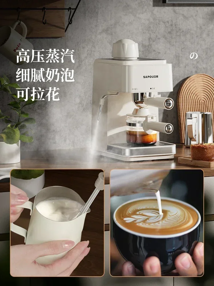 ماكينة صنع القهوة المكتبية الجديدة المنزلية ماكينة صنع القهوة الأمريكية الإيطالية الصغيرة شبه الأوتوماتيكية ماكينة صنع الاسبريسو