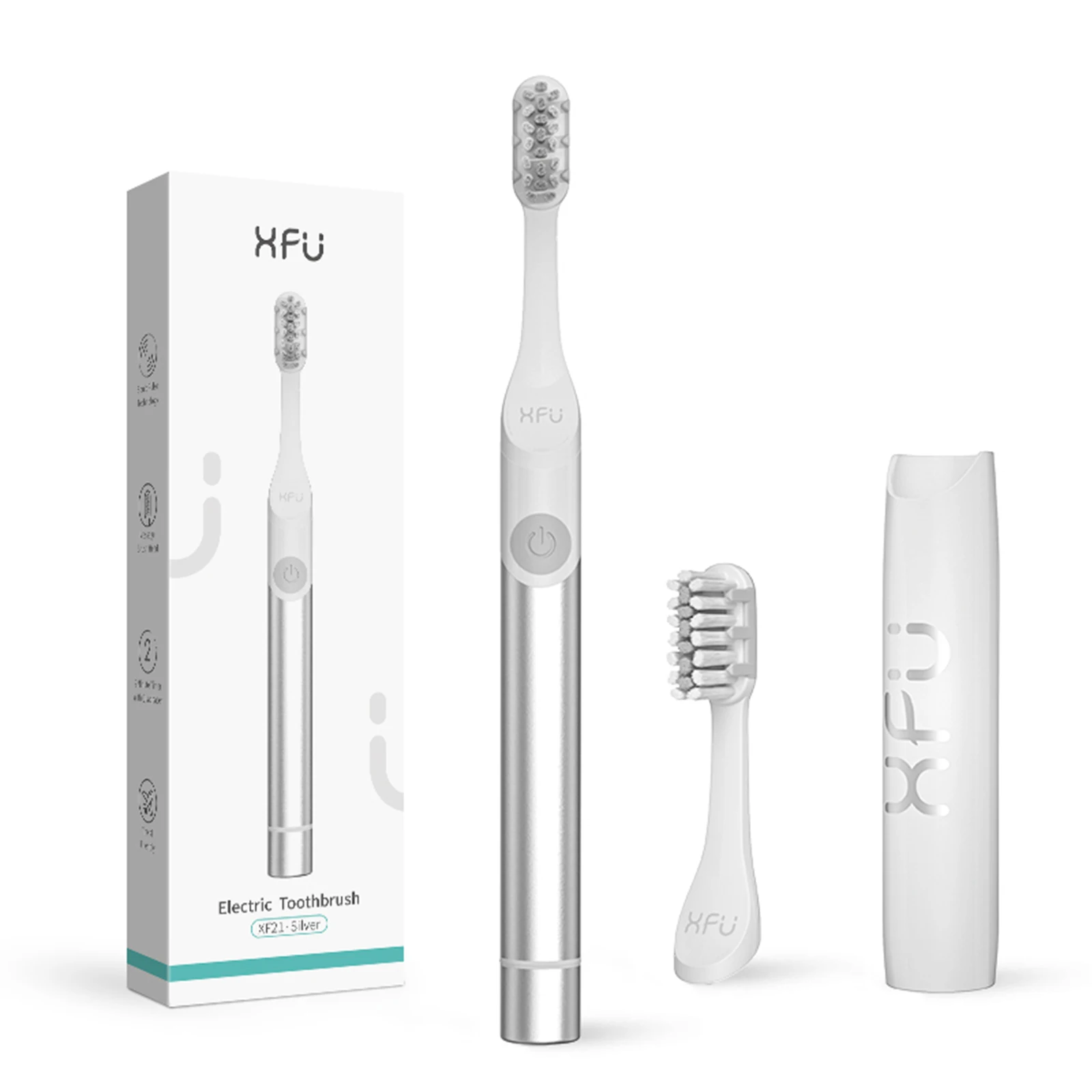 Electric Toothbrush Sonic Waterproof USB Rechargeable Replacement Brush Heads Smart Timer Adult Home IPX7 Waterproof