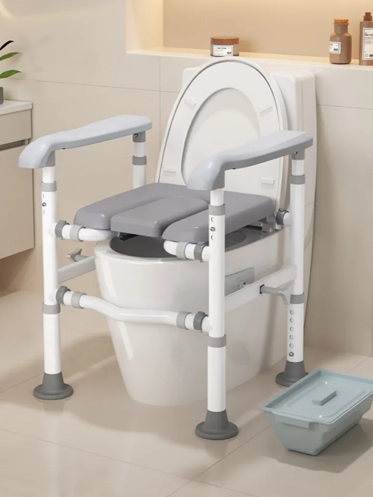 High Carbon Steel Toilet Raiser – Bathroom Safety Armrest for Pregnant Women & Adults, Raised Toilet Seat with Handrails