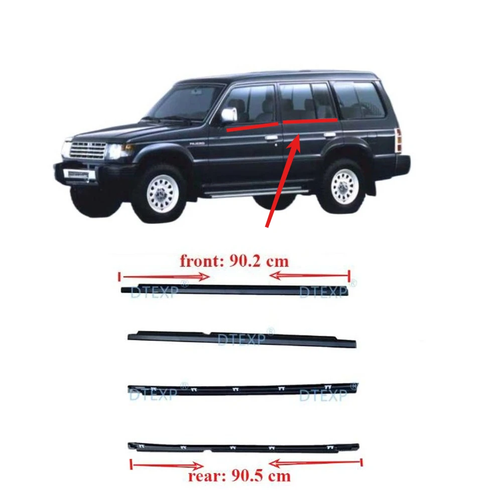 

4 Pieces 5 Door Sealing Glass Rubber Outside for Pajero 2nd V20 MB669117 1989-1999 Window Rubber for Montero Glass Protect