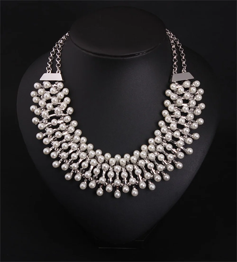 

Charming White Pearl Wide Choker Wedding Necklace Woman's Elegant Jewelry Gift Trendy Bridal Birthday Banquet Accessories