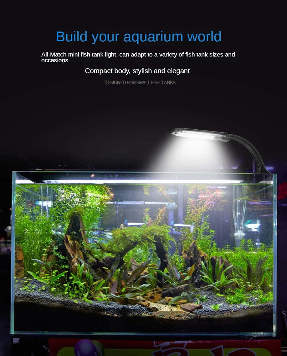 

Aquarium LED Light ,Freshwater Betta Fish Tank Clip On Light, Blue /White LEDs, Aquatic Plant Lamp, LED Aquatic Lamp With Holder