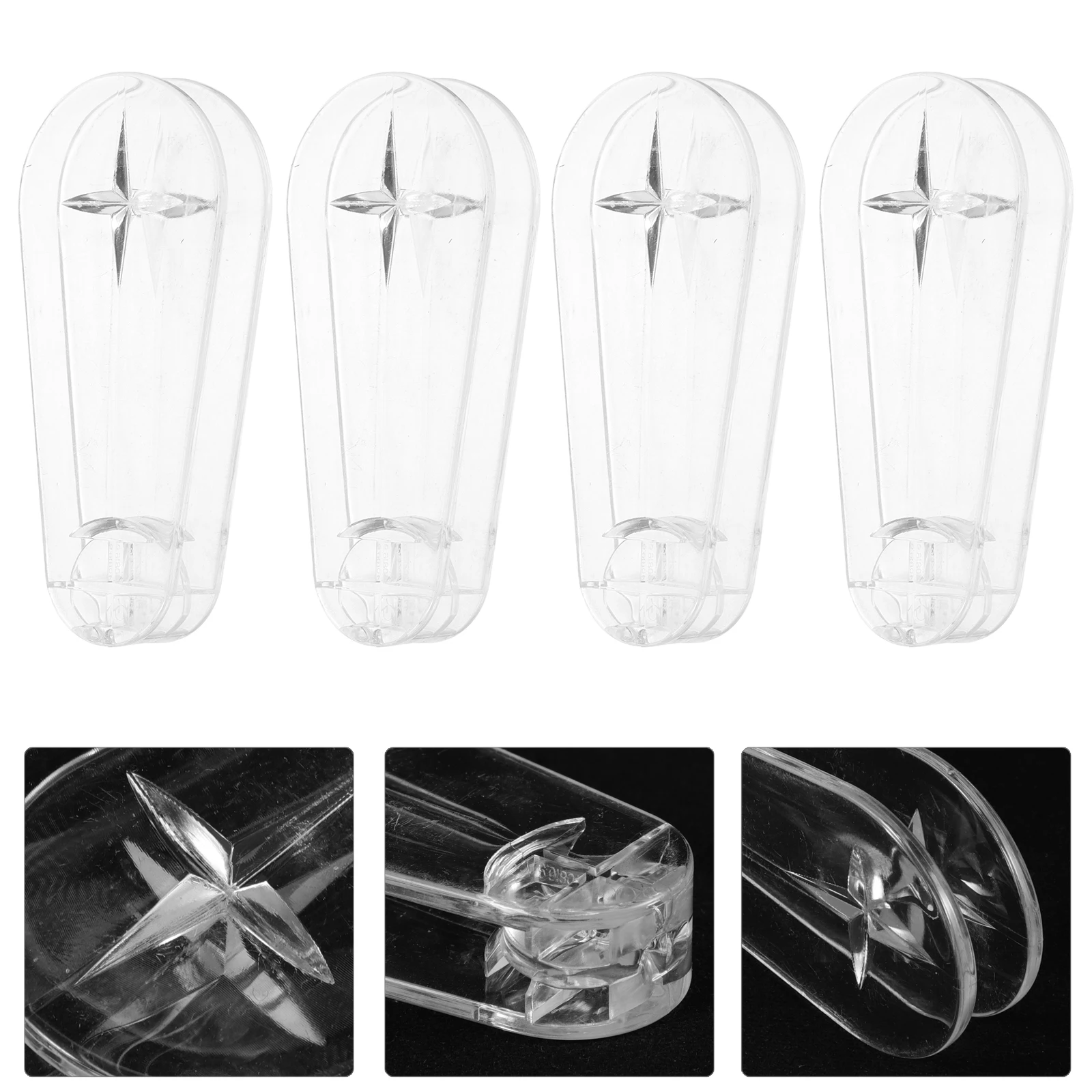 

4 Pcs Blind Accessories Plastic H Pulls Drops for Windows Transparent Lightweight Home Blinds Hardware