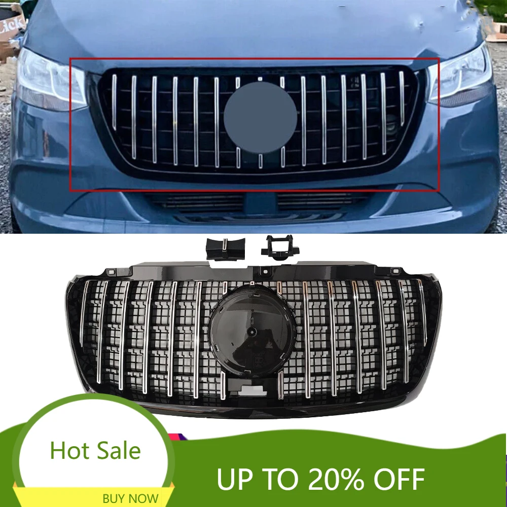 Новая передняя решетка в стиле GT для Mercedes-Benz Sprinter W907 W910 2018 2019 2020 2021 2022 2023 2024 Новая передняя решетка в стиле GT для Mercedes-Benz Sprinter W907 W910 2018 2019 2020 2021 2022 2023 2024