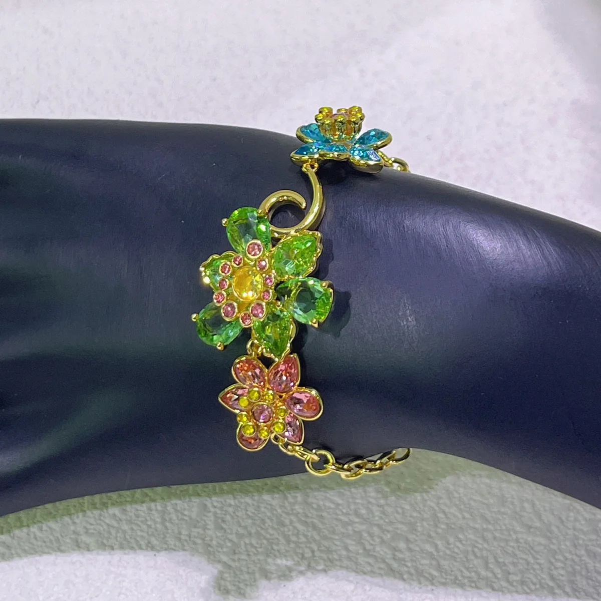 NONE 2025 neue Farbe Große Blume Original Schmuck Sets Boutique Kristall Unregelmäßige Ohrring Halskette Ring Armband Hochzeit Geschenk für Frauen 9