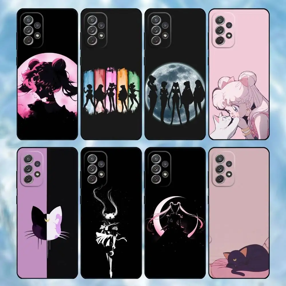 

S-Sailor moon Phone Case For Samsung S25,S24,S21,S22,S23,S30,Ultra,S20,Plus,Others Soft Black Cover