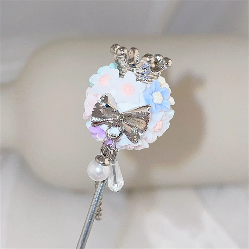 ST58 Nightglow Gemstone Tassel Flower Soft Pottery Nepalese Straight Hole Beads DIY Handmade Key Necklace Accessories Material