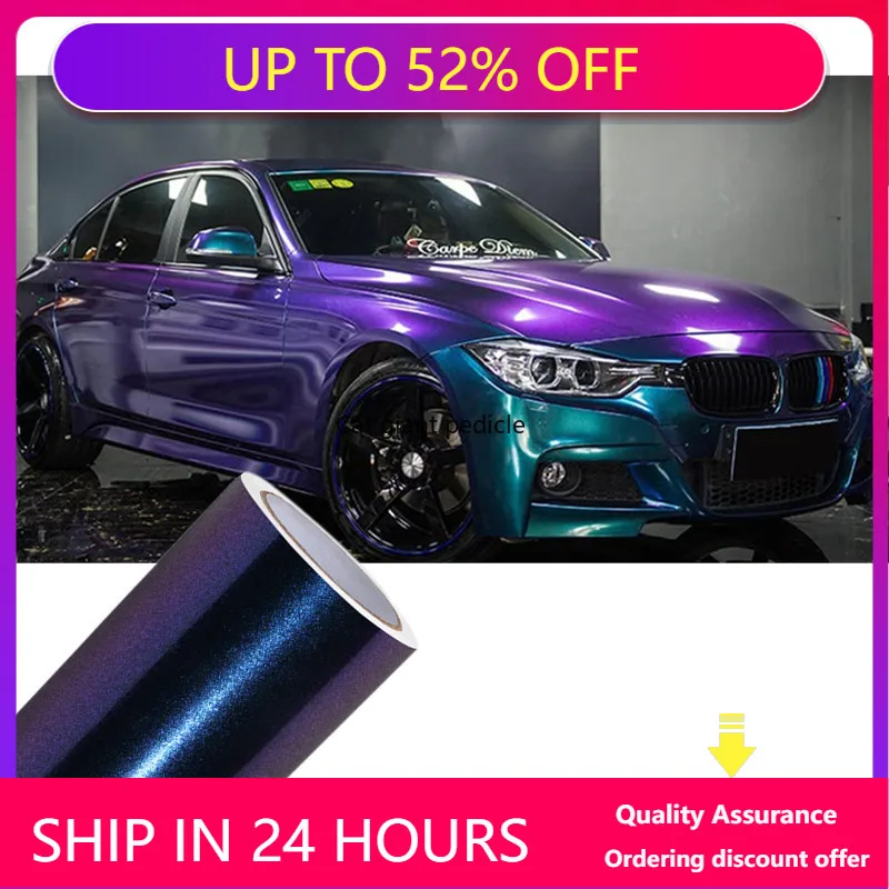 

gloss Purple And Blue Chameleon Fliper Car Wrap Film Auto Plastic Auto Plastic Assurance Air passage pattern Stickers