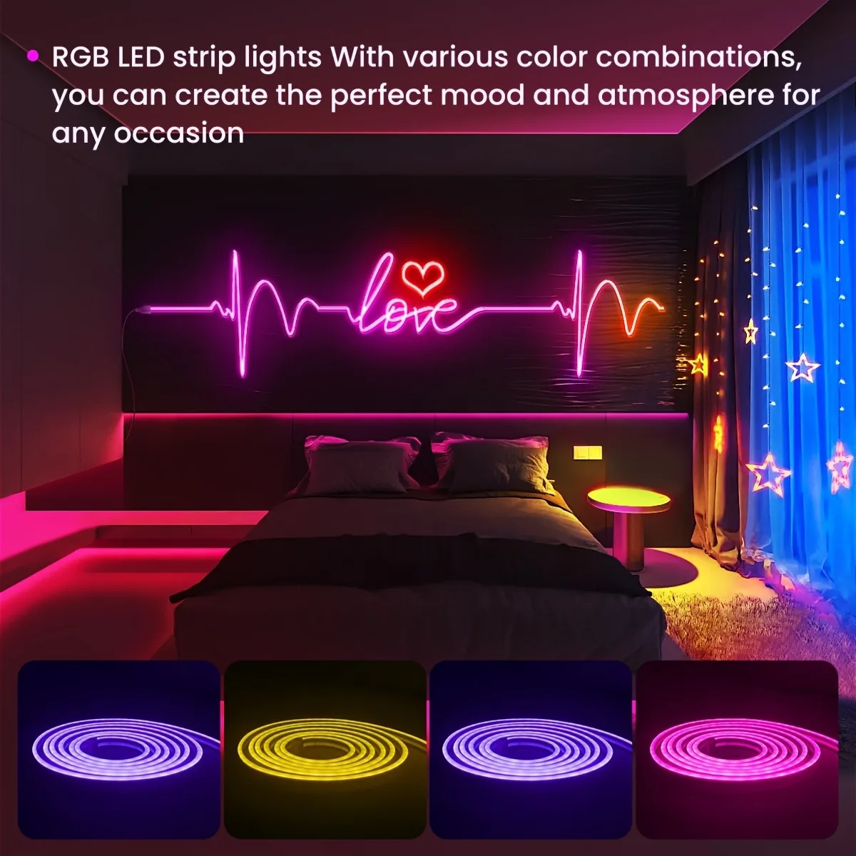 RGB Neon LED Strip 1/2/3/5M IP65 Waterproof DIY USB Neon Strip Tuya App Remote Control Flexible Ribbon for Home Decor Lighting