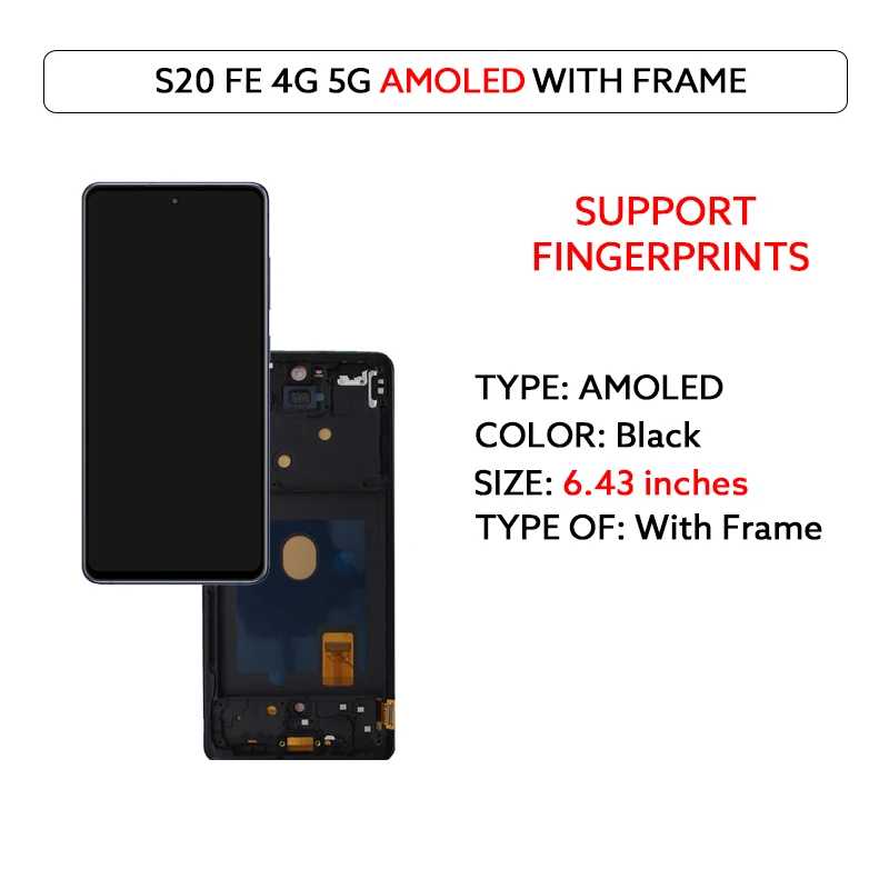 Lcd-scherm Voor Samsung Galaxy S20FE S20 FE 4G 5G Lcd Touch Screen Digitizer Vergadering Galaxy S20 Lite G780 G781 LCD Onderdelen
